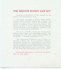 Disston Handy Saw Sales Brochure -- Click see a full-sized version
